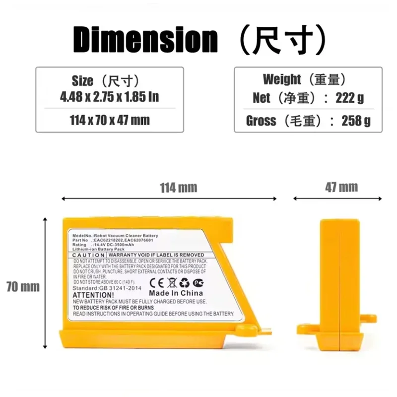 Bateria de Vácuo para LG VR626 - 4S Lipo Battery 14.8V 6000Mah avaliação e preço