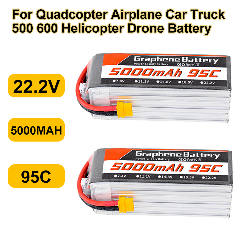 Bateria Lipo 95C 22.2V 6S 5000 - 6S Lipo Battery 22.2V 5000Mah avaliação e preço