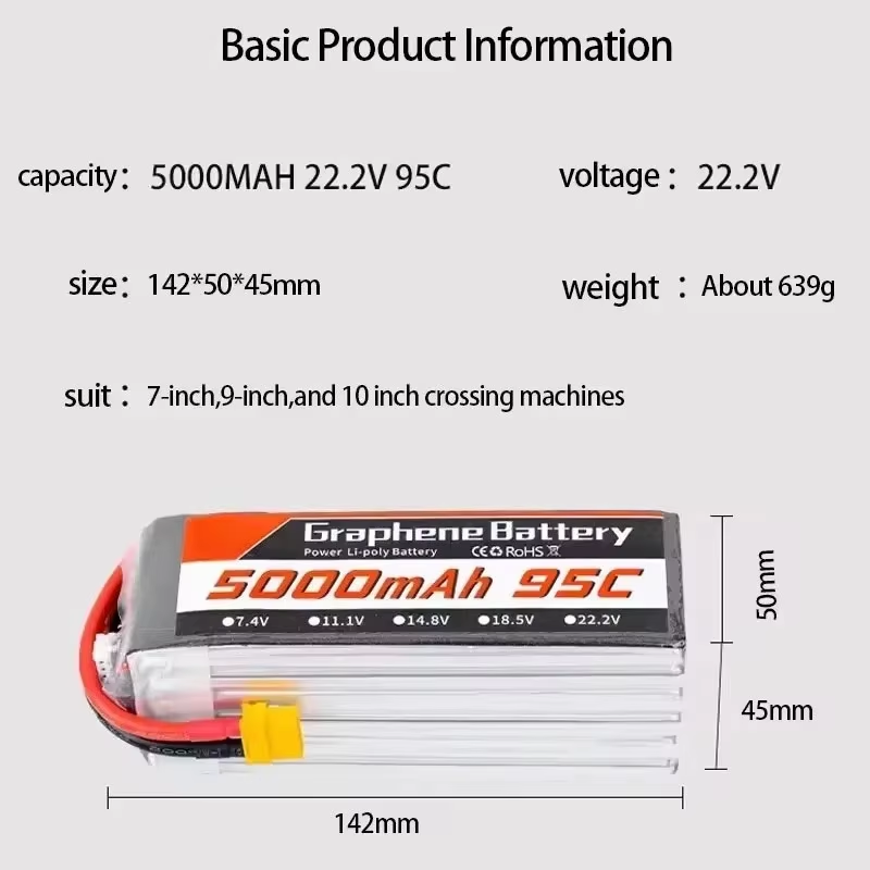 Bateria Lipo 95C 22.2V 6S 5000 - 6S Lipo Battery 22.2V 5000Mah avaliação e preço