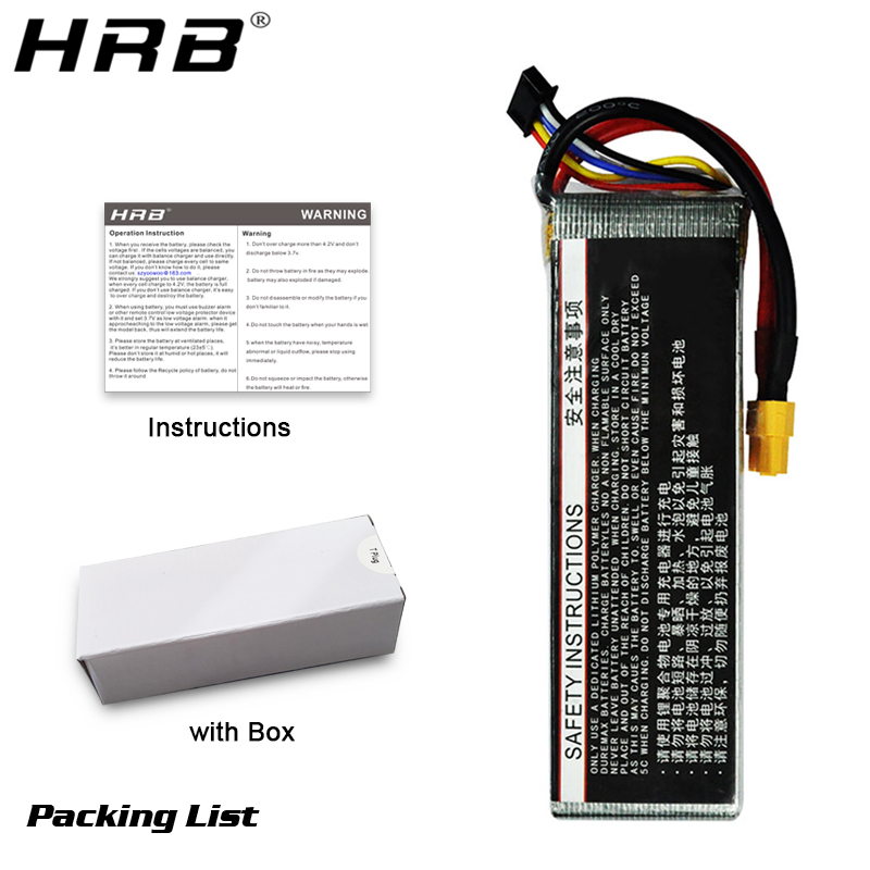 Bateria de lítio hrb 4S 14.8v  - 4S Lipo Battery 14.8V 6000Mah avaliação e preço